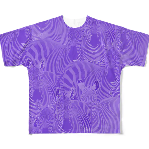 Purple Zebra by MiYoKa-BISH All-Over Print T-Shirt