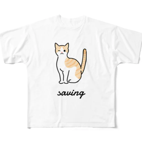 saving フルグラフィックTシャツ