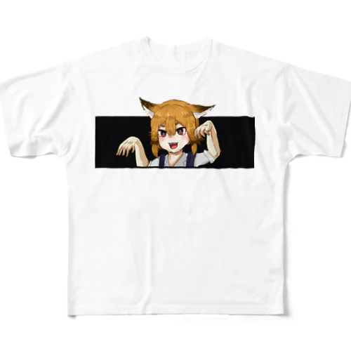 キツネ娘 フルグラフィックTシャツ