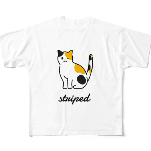 striped  フルグラフィックTシャツ