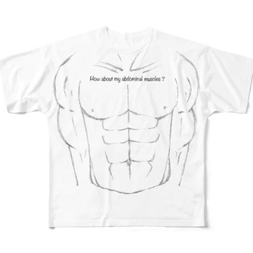 俺の腹筋どう？筋肉モリモリT フルグラフィックTシャツ