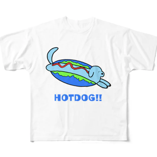 HOTDOG(BLUE) 풀그래픽 티셔츠