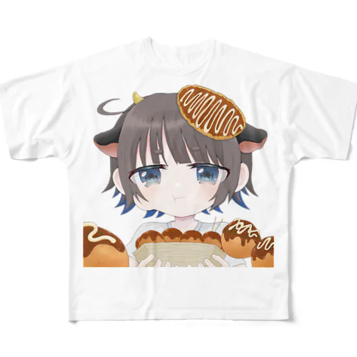 たこ焼きてんこ盛り〜ぬ All-Over Print T-Shirt