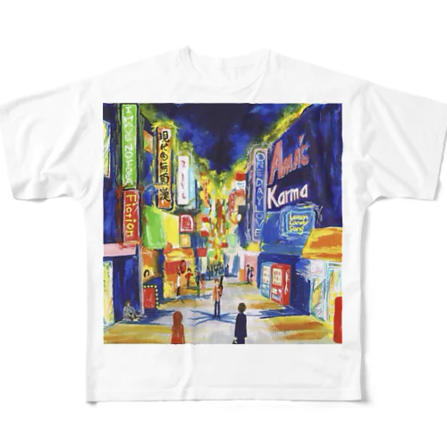 夜の街 フルグラフィックTシャツ