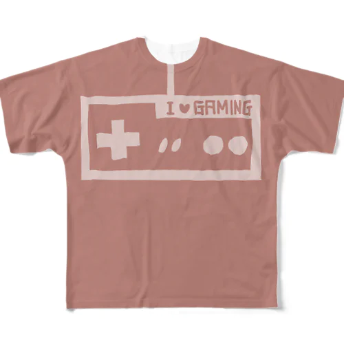 I LOVE GAMING シャツ All-Over Print T-Shirt