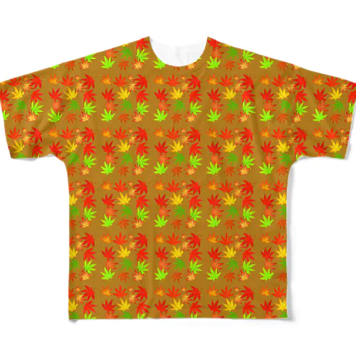 紅葉狩りーイエローオーカー（ファッション） All-Over Print T-Shirt