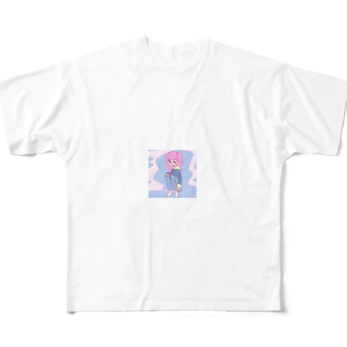 やみかわ女の子 All-Over Print T-Shirt