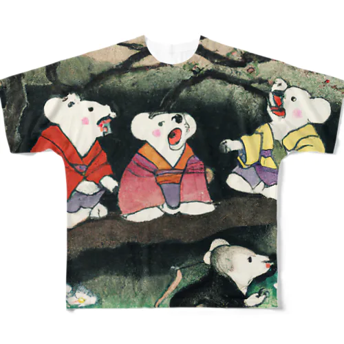 歌うネズミたちの合唱 フルグラフィックTシャツ