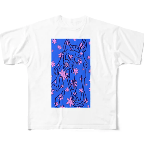 フラワーホースちゃん All-Over Print T-Shirt