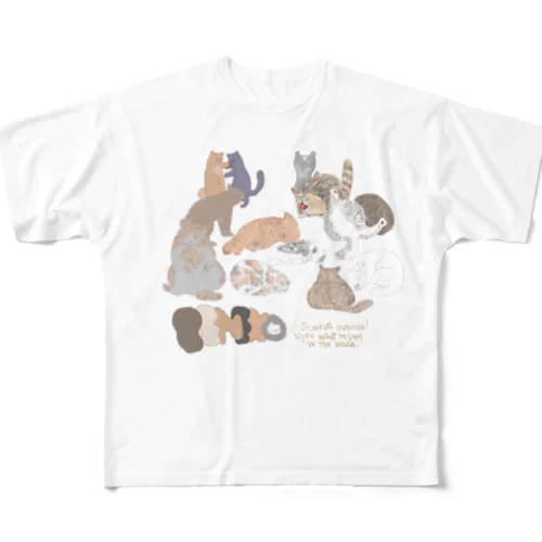 家に居たい猫 All-Over Print T-Shirt