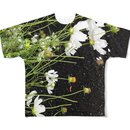 202209181410001　雨の中の秋桜 フルグラフィックTシャツ