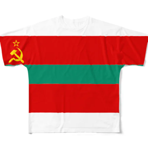 沿ドニエストル・モルドバ共和国国旗 All-Over Print T-Shirt