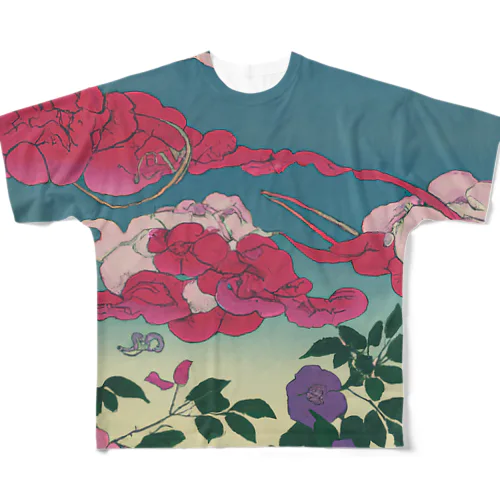 雲と花たちと All-Over Print T-Shirt