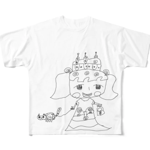 お姫様 フルグラフィックTシャツ