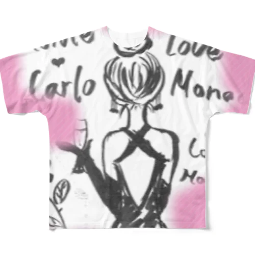 Monaco  LOVE フルグラフィックTシャツ