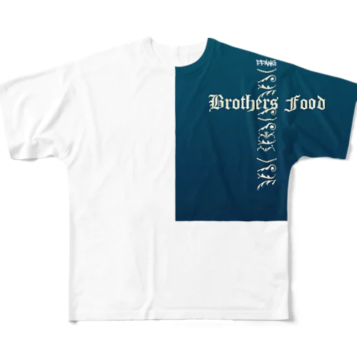 Brothers food[PPANG]ネイビー All-Over Print T-Shirt