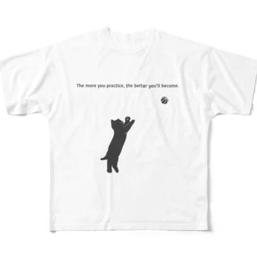 バスケットボール選手(黒ねこ) 1 All-Over Print T-Shirt