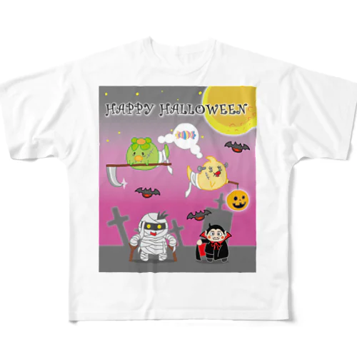 Happy Halloween大集合 フルグラフィックTシャツ