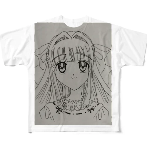 かわゆげな女の子 フルグラフィックTシャツ