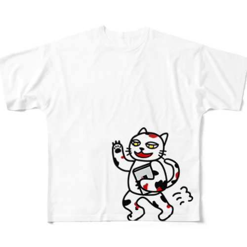【前田デザイン室 ニャン-T プロジェクト】仕事できる猫じゃみぃ All-Over Print T-Shirt