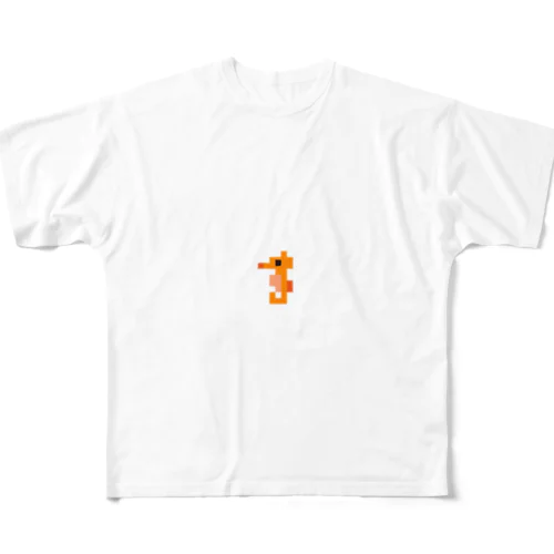 粗ドット絵・タツノオトシゴくん All-Over Print T-Shirt