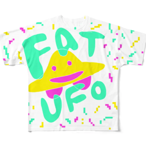 FAT UFOカラフルノイズ フルグラフィックTシャツ