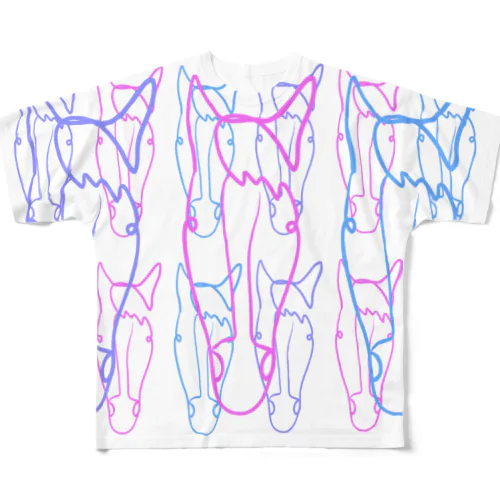 カラフルな馬さん All-Over Print T-Shirt