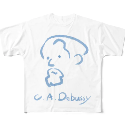 ドビュッシー　C.A.Debussy フルグラフィックTシャツ