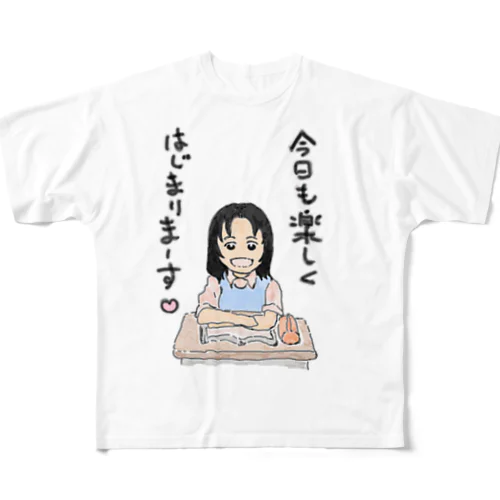 ニコニコ少女 All-Over Print T-Shirt