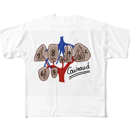 分類された肝臓ちゃん フルグラフィックTシャツ