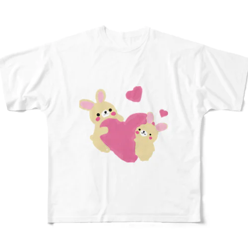 かわいいうさちゃん フルグラフィックTシャツ