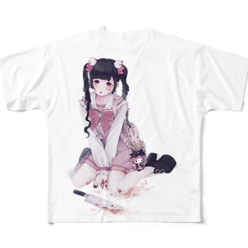 ヤンデレ地雷女子　雪 All-Over Print T-Shirt