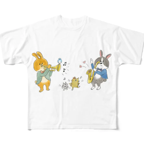 うさぎの玄樹＆宇太イラスト All-Over Print T-Shirt