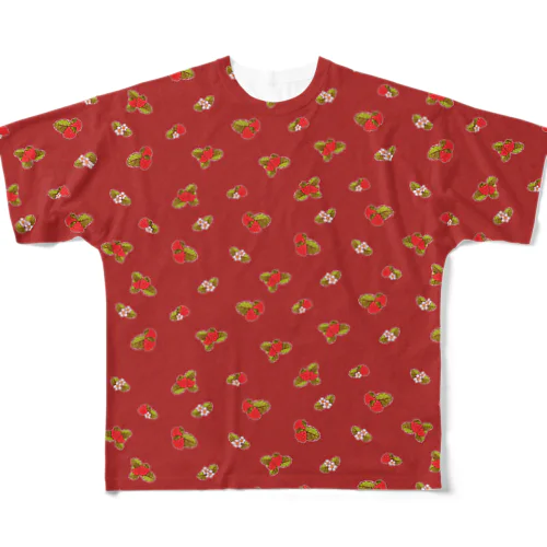 いちごパターン All-Over Print T-Shirt