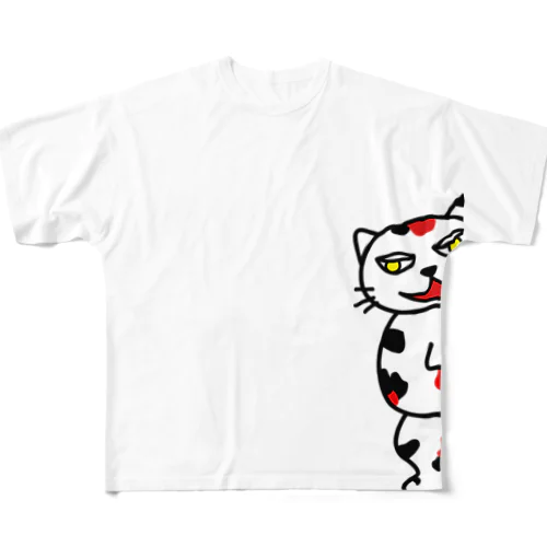 【前田デザイン室 ニャン-T プロジェクト】じゃみぃ、呼んだ？ All-Over Print T-Shirt