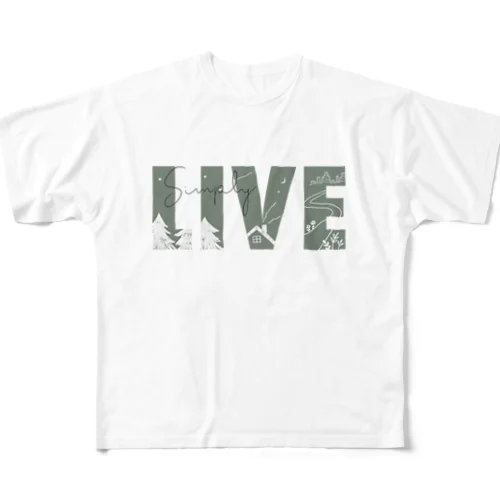 シンプルに生きる All-Over Print T-Shirt