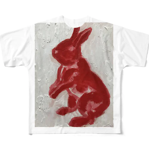 油絵風うさちゃんTシャツ All-Over Print T-Shirt