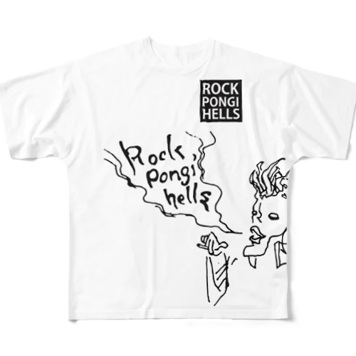 ロッポンギヘルズ_スモーキン フルグラフィックTシャツ