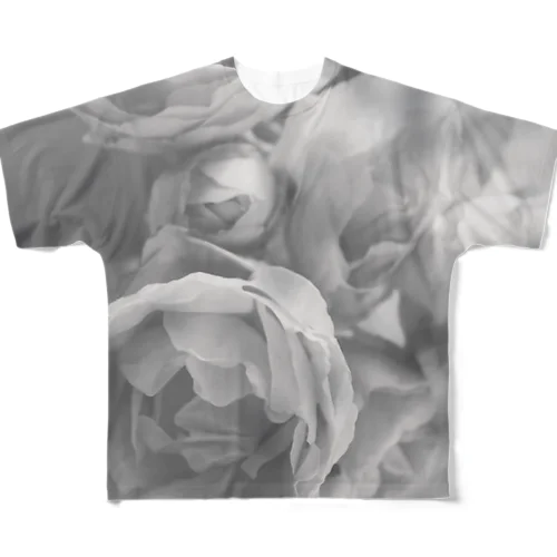 Rose バラ 薔薇 フルグラフィックTシャツ