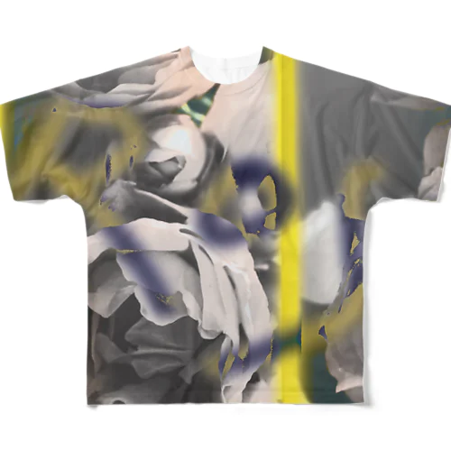 Rose 薔薇 バラ and イエロー All-Over Print T-Shirt
