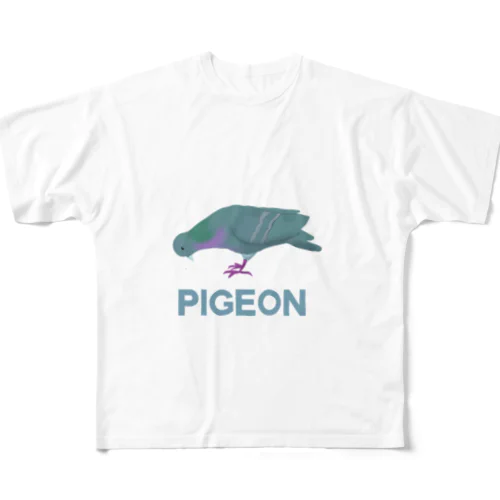 ただの鳩 フルグラフィックTシャツ