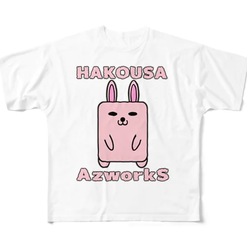 ハコウサ（ピンク） フルグラフィックTシャツ