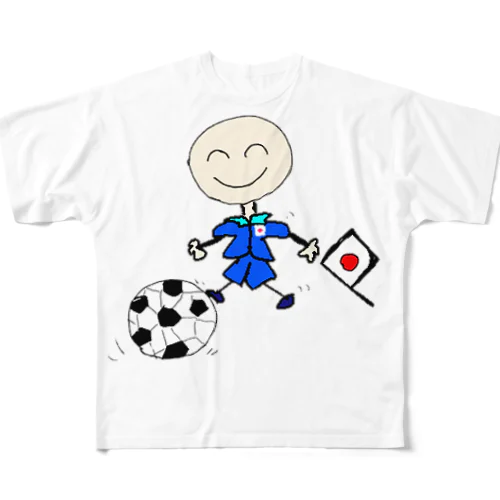 サッカー代表の豆太郎 All-Over Print T-Shirt