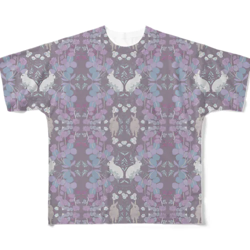 旅するうさぎのテキスタイル All-Over Print T-Shirt