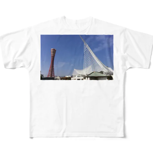 the morning of Kobe Meriken Park  All-Over Print T-Shirt