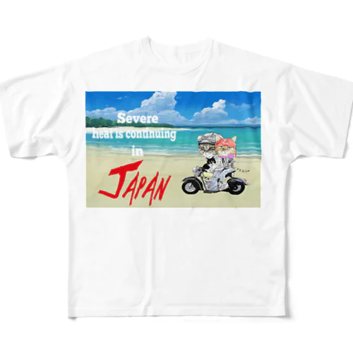 にゃんこライダース All-Over Print T-Shirt