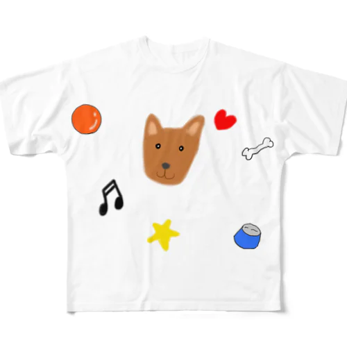 Happy DOG LIFE♪ All-Over Print T-Shirt