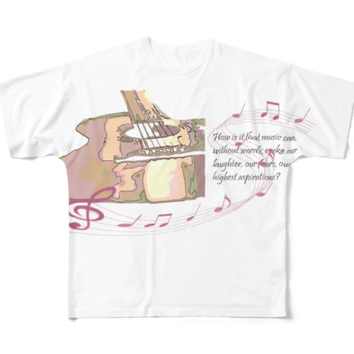 音楽は素晴らしい友人 フルグラフィックTシャツ