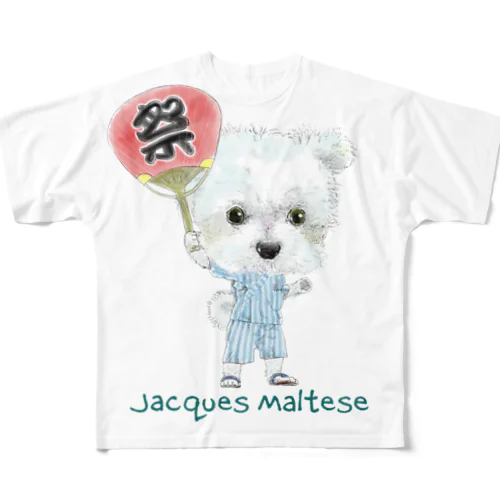 ジャック.マルチーズ フルグラフィックTシャツ