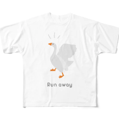 Run away フルグラフィックTシャツ